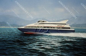 3A1980b(天鹅湖)三体消波客船